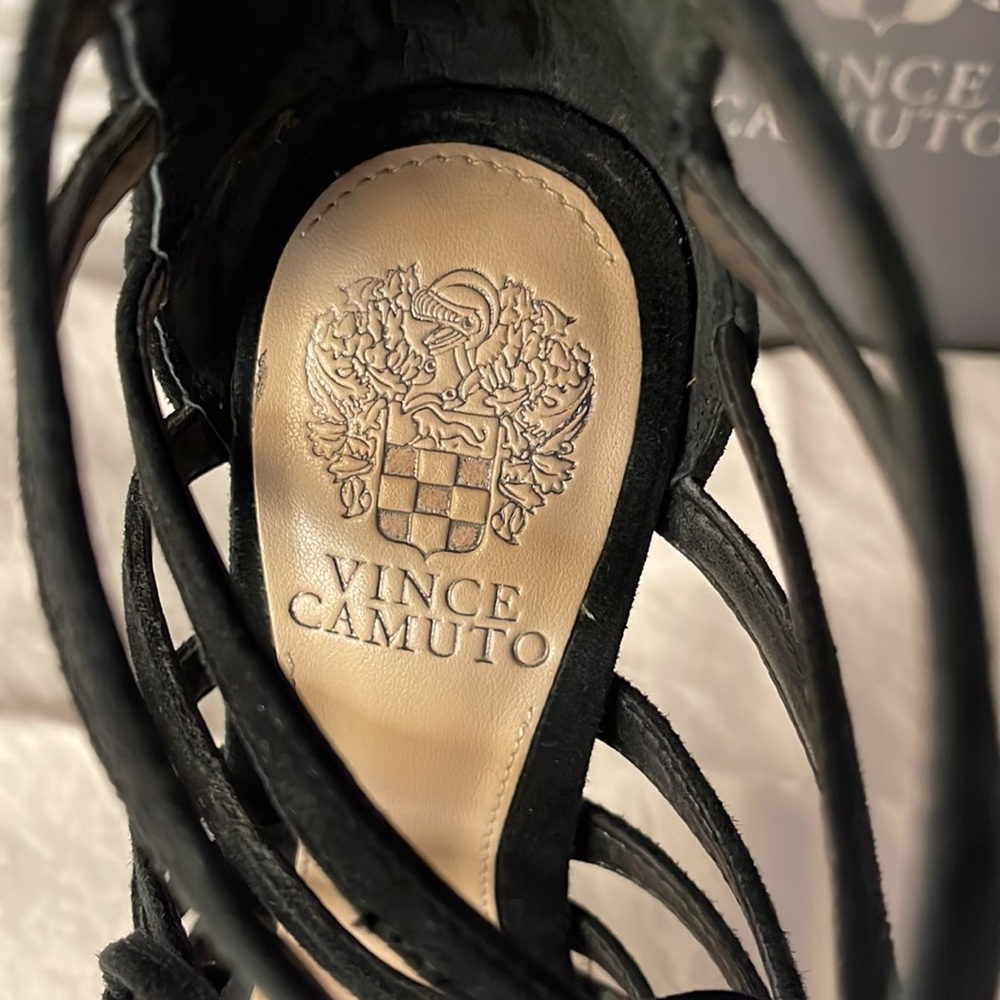 Vince Camuto Zayna Suede Lace up Strappy Sandal Heels - Picture 4 of 10